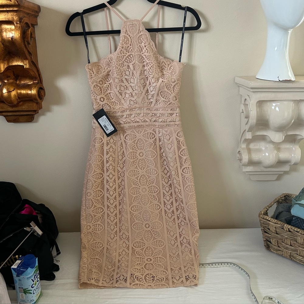 Marciano Beige Lace Dress,